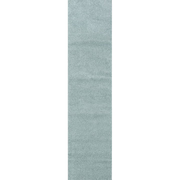 Haze Solid Low-pile Area Rug Light Blue